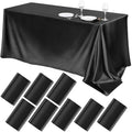 TURSTIN 8 Pack Black Satin Tablecloth 102 x 58 Inch Overlay Table Cover by TURSTIN