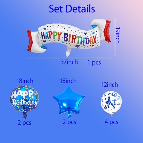 Birthday Decoration Set Colorful Happy Birthday Banner Balloon for Party Decorations and Party Supplies (Birthday H) - Image 2