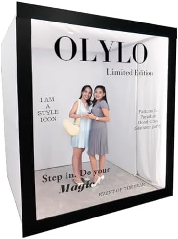 Magazine Photo Booth Box Weddings Photography Background 6.56 ft × 6.56 ft × 7.55 ft Party Event Led Photo Booth Rental with Led by olylo