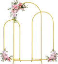 Fivenl Arch Backdrop Stand 6FT, 5FT, 4FT Set of 3 Gold Wedding Arch Stand Balloon Arch Stand Stable Metal Arch Backdrop Frame for Wedding Ceremony Birthday Party Bridal Baby Shower Banquet Decoration by Fivenl