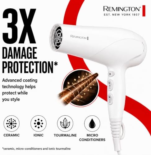 Remington Damage Protection Hair Dryer, Ceramic Ionic Technology - Image 2