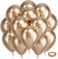 Bezente Metallic Champagne Gold Latex Party Balloons 100 Pack 12 inch by Bezente