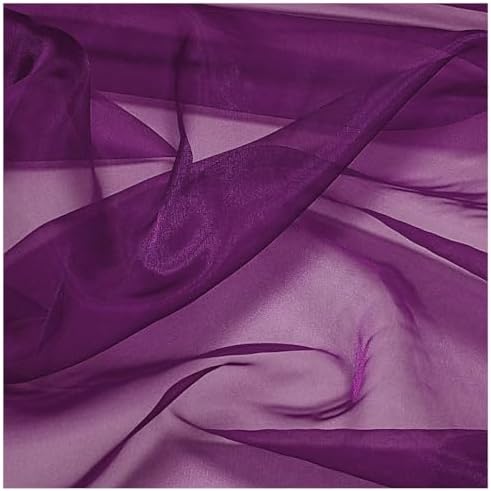 45 Yard Organza Fabric 44" Wide for Wedding Event Décor - Dark Purple - Image 3
