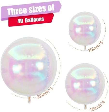12PCS Iridescent Round Foil Balloons 22" 15" 10" Large Holographic Balloon - Image 2