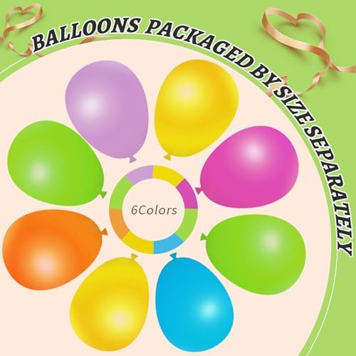 412pcs Summer Tropical Balloon Arch Garland Kit, Different Sizes 18 12 10 5inch Rainbow Hot Pink Green Orange Blue Purple Balloons for Hawaiian Luau Aloha Baby Shower Birthday Party Decorations - Image 4