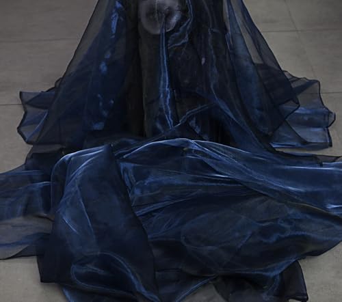 50 Yard Organza Fabric 44" Wide for Wedding Event Décor - Navy Blue - Image 3