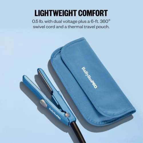 BaBylissPRO Nano Titanium Mini Flat Iron Hair Straightener, 0.5" Hair Straightener Iron for Touch Ups & All Hair Types, Perfect for Travel - Image 6