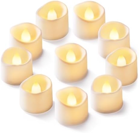 Homemory 12Pcs Flickering Flameless Candle Battery Operated, 200+Hours Fake Electric LED Tea Lights for Votive, Centerpiece Table Decorations, Wedding, Aniversary, Halloween, Christmas by Homemory