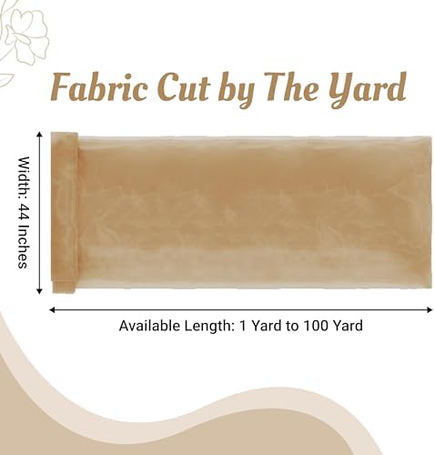 5 Yard Organza Fabric 44" Wide for Wedding Event Décor - Champagne Gold - Image 2