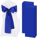 60 PCS Royal Blue Satin Chair Sashes, 7 x 108 Inch by REWOMC