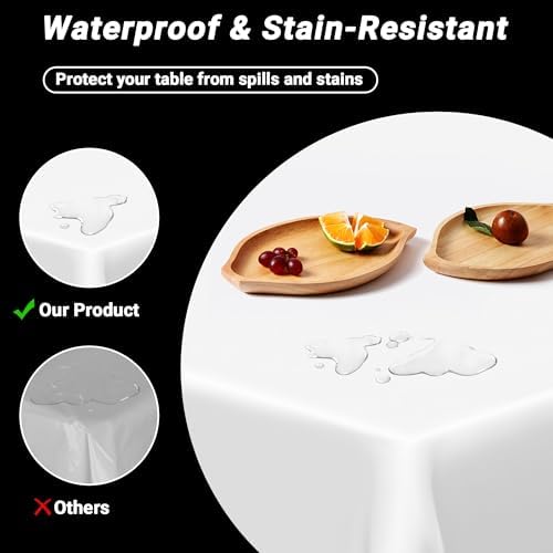 12 Packs Disposable Table Cloths, Plastic Tablecloths for Rectangle Tables - Image 3