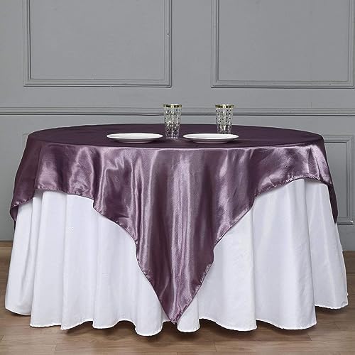 Balsa Circle 10 pcs 72x72 inch Amethyst Square Tablecloth Satin Fabric Overlays Linens | Table Cloths Cover for Wedding Party Banquet Reception Events Decoration Kitchen Dining Events Kitchen Dining - Image 2