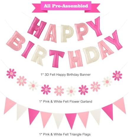 YEOCU Happy Birthday Decorations, No DIY, Pre-Strung 3D Banner - Image 4