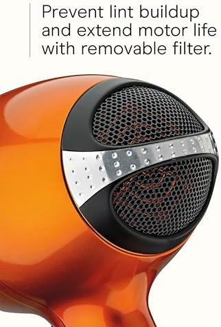 Infiniti PRO CONAIR Hair Dryer with Diffuser,Professional AC Motor,Tourmaline Ceramic Technology Blow Dryer,Includes Concentrator and Blowout Brush,Amazon Exclusive,Orange,(Pack of 4) - Image 6