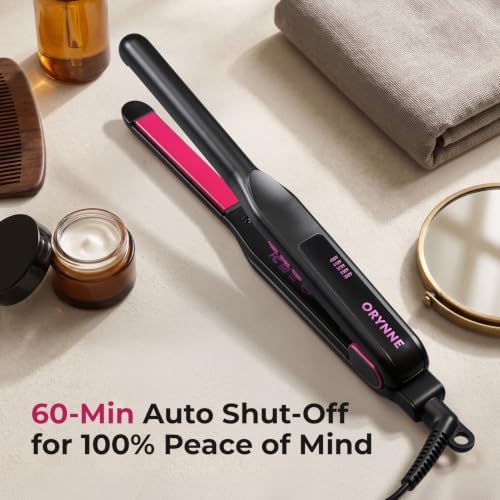 ORYNNE 1/2 Inch Flat Iron Small Hair Straightener for Short Hair Bangs Pink - Image 6