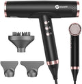 slopehill Professional Ionic Hair Dryer with Diffuser - Lightweight, Compact, Powerful & Fast Salon Blow Dryer with High Speed Brushless Motor for Travel, Women & Men Ceramic, Black by slopehill