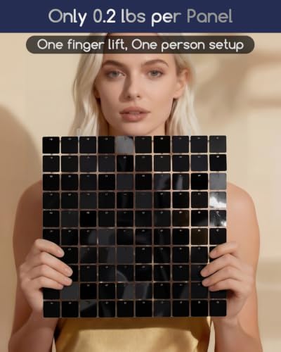 COKAOBE LiteGrid Series Shimmer Wall Backdrop - 24Pcs Black - Image 3