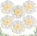 SUNBEAUTY 6 Pcs White Giant Paper Flowers Decorations 12" Large Tissue Artificial Crepe Paper Flowers for Party Wedding Wall Table Birthday Baby Shower Bridal Nursery Room Tea Party Backdrop Decor by SUNBEAUTY