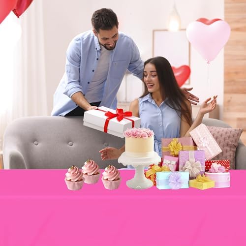 12Pcs Pink Plastic Tablecloths Disposable,54 x 108 Inch - Image 4