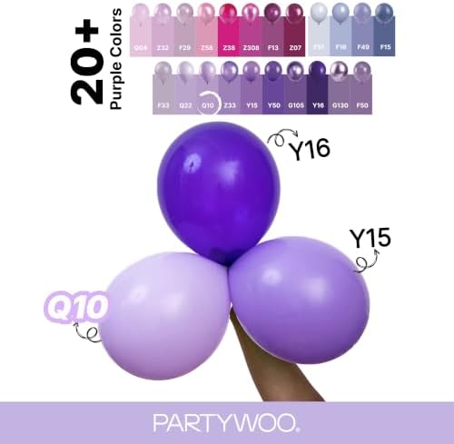 PartyWoo Lavender Balloons 140pcs Light Pastel Purple Lilac Different Sizes - Image 4