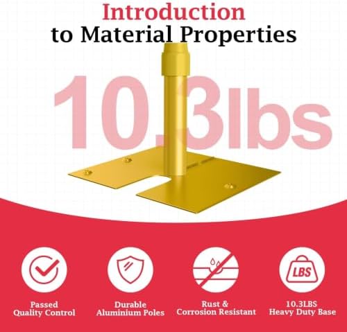 EMART 10x10ft Heavy Duty Backdrop Stand Frame with Adjustable Pipe,Gold - Image 2