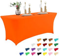 IVAPUPU 8FT Table Cloth for Rectangular Spandex Orange Table Cover by IVAPUPU