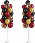 Hiins Balloon Column Kit Set of 2, Burgundy Black Gold Birthday Party Decor by HiinsPartyDecoration