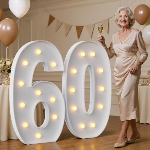 imprsv 4FT Marquee Numbers 80, Light Up Numbers for 80th Birthday Decor - Image 5