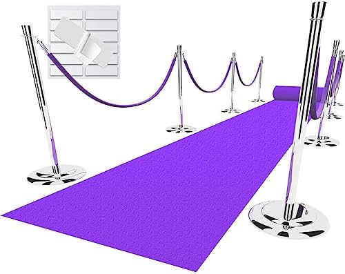 EZLucky Purple Carpet Runner for Party, 2.6 x 15 ft, 130 GSM Felt Fabric by EZLucky