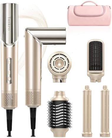 6-in-1 Hot Air Brush & Hair Dryer, 110,000 RPM High-Speed Ionic Blow Dryer by Yaskro