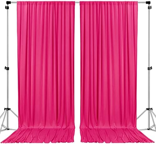 AK TRADING CO. 10 feet x 10 feet Polyester Backdrop Drapes Curtains Panels with Rod Pockets - Wedding Ceremony Party Home Window Decorations - Fuchsia by Fabrics%7CEventDecor%7CCrafts%7CUpholsteryFoam