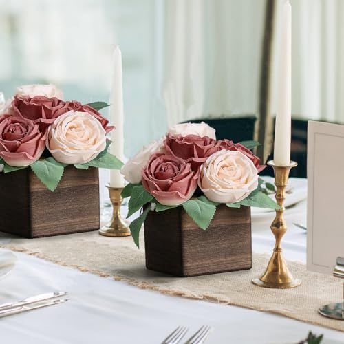 Dusty Pink & Champagne Dining Table Centerpiece Set of 6 - Image 6