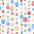 Champagne Gold Dusty Pink Blue Beige 3D Polka Dot Star Hanging Streamer Circle Dot Star Garland Banner for Boho Gender Reveal Birthday Engagement Wedding Party Decorations Supplies by pinkblume