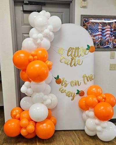 Orange and White Balloon Arch Kit, ADOINBY 140Pcs White and Orange Balloons Confetti Balloon 18 12 10 5 Inch Different Size Balloons for Baby Shower Halloween Birthday Anniversary Party Decoration - Image 3