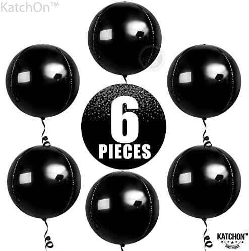 KatchOn Black Foil Balloons - 22 Inch, Pack of 6, Halloween Decorations - Image 2