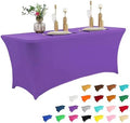 IVAPUPU 8FT Table Cloth for Rectangular Spandex Purple Table Cover by IVAPUPU