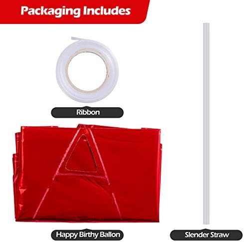 Happy Birthday Balloons Banner Red 16 Inch Mylar Foil Letters | Inflatable Party Decor and Event Decorations for Kids and Adults | Reusable, Ecofriendly Fun - Image 2
