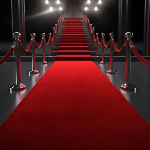 Extra Thick Red Carpet Runner 3 x 20Ft, Non-Slip TPR Rubber Backing, 450 GSM Heavy-Duty Aisle Runner Red Runner Rug for Wedding Ceremony, Hollywood Party, Graduation & Award Events - Image 7