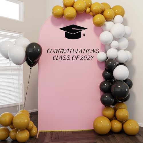 Neatsure Arch Backdrop Stand and Cover Set, 7.2FT Metal Photo Balloon Arch Backdrop Stand for Wedding Birthday Party Baby Shower Ceremony Graduation Decoration, Pink - Image 5