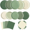 Oigco 60 PCS Sage Green Paper Plates, Sage Green Birthday Decorations, Gradient Plates and Napkins for Birthday Wedding Bridal Baby Shower Party Supplies by Oigco