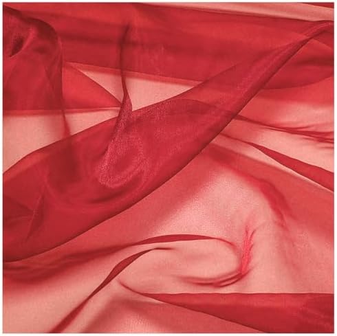 25 Yard Organza Fabric 44" Wide for Wedding Event Décor - Red - Image 5