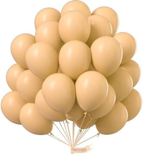 PartyWoo Nude Balloons 50pcs Apricot Fall Neutral Color 12 Inch by PartyWoo