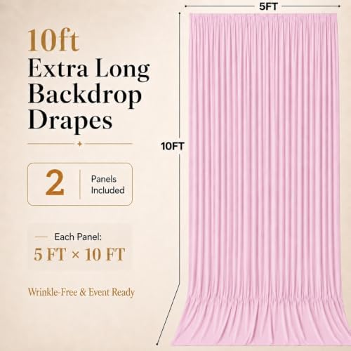 10x10 FT Pink Backdrop Curtains for Weddings, Parties and Photo Booths - Image 5