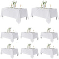 Fitable 8 Pack White Table Cloths 60x102 Inch for 6 Ft Rectangle Tables by Fitable