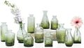 Bud Vases Set of 12,Glass Bud Vases in Bulk,Small Flower Vases for Centerpieces,Mini Vintage Vase for Wedding, Home Table Decor,Christmas,Party Decoration,Green by Paudao