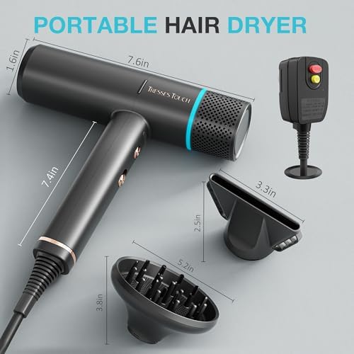 Professional Ionic Hair Dryer with Diffuser,150000 RPM High-Speed Ionic Low Noise Blow Dryer, Powerful 1600 Watt Motor for Fast Drying and Straight & Wavy Hair, Lightweight - Image 6