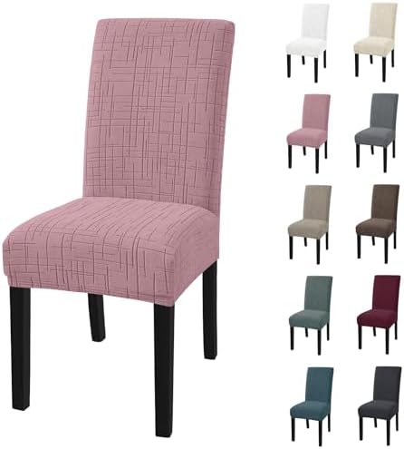 Super Stretch Chair Covers for Dining Chairs Set of 4, Pink by CYCMACOHOME