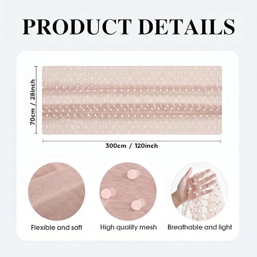 Artoid Mode Pink Gauze Flocking White Dots Table Runner 10FT,Seasonal Sheer Dining Table Decor for Wedding Anniversary Holiday Birthday Home Party - Image 6