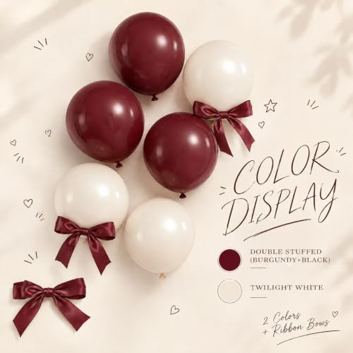 Burgundy White Balloon Arch Kit for Birthday Decor - Image 4
