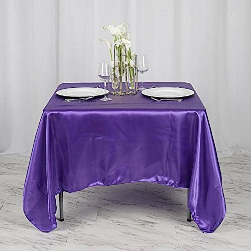 Balsa Circle 10 pcs 72x72 inch Purple Square Tablecloth Satin Fabric Overlays Linens | Table Cloths Cover for Wedding Party Banquet Reception Events Decoration Kitchen Dining Events Kitchen Dining - Image 5